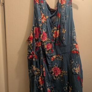 Torrid Blue Floral Sleeveless Dress